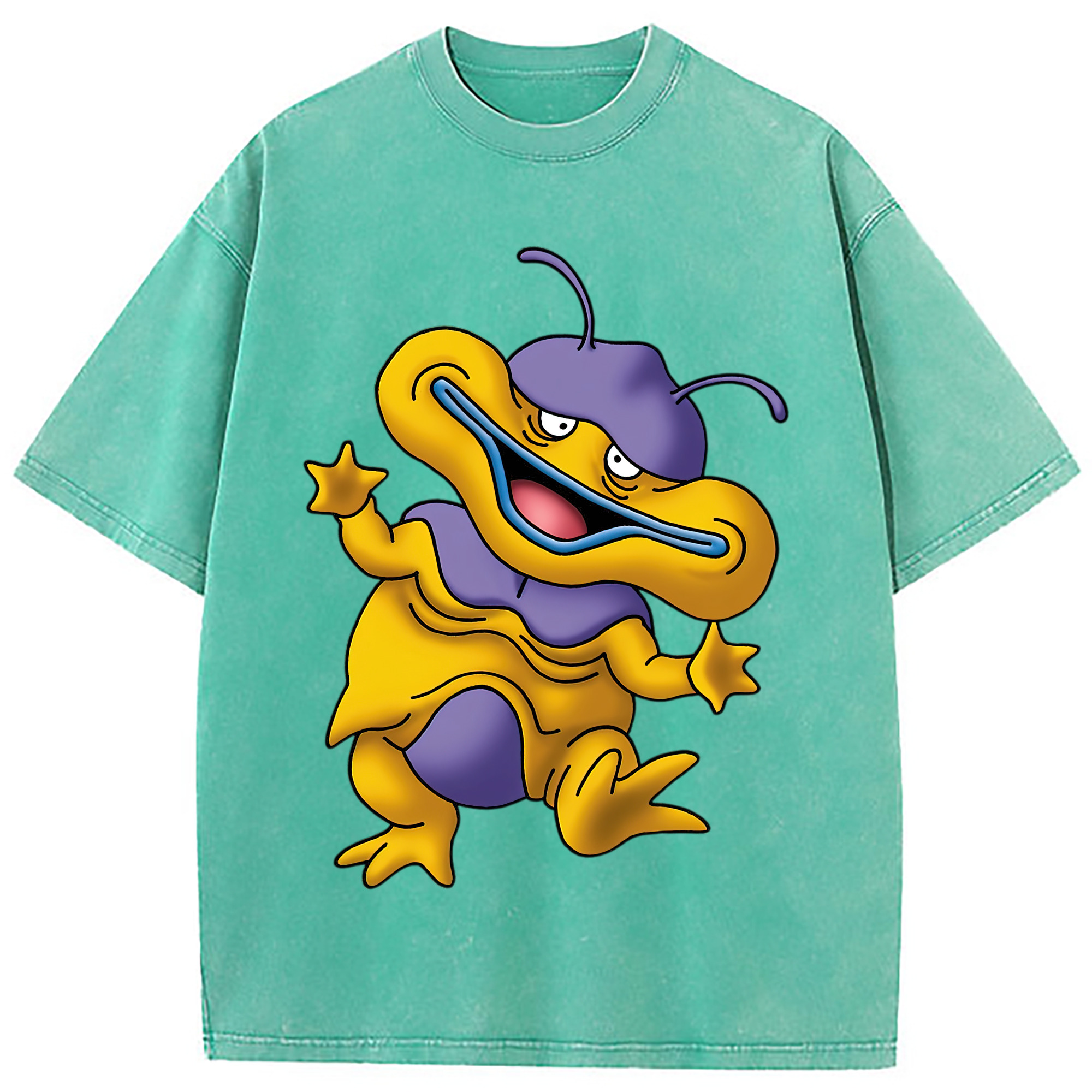 （画像用） ドラゴンクエスト Doragon Kuesuto Dragon Quest 綿100% ヴィンテージ風 半袖Tシャツ（フロントプリント）